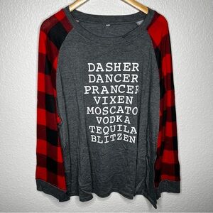 NEW Women’s Plus 4X Reindeer Alcohol Christmas Shirt Moscato Vodka Tequila 4XL